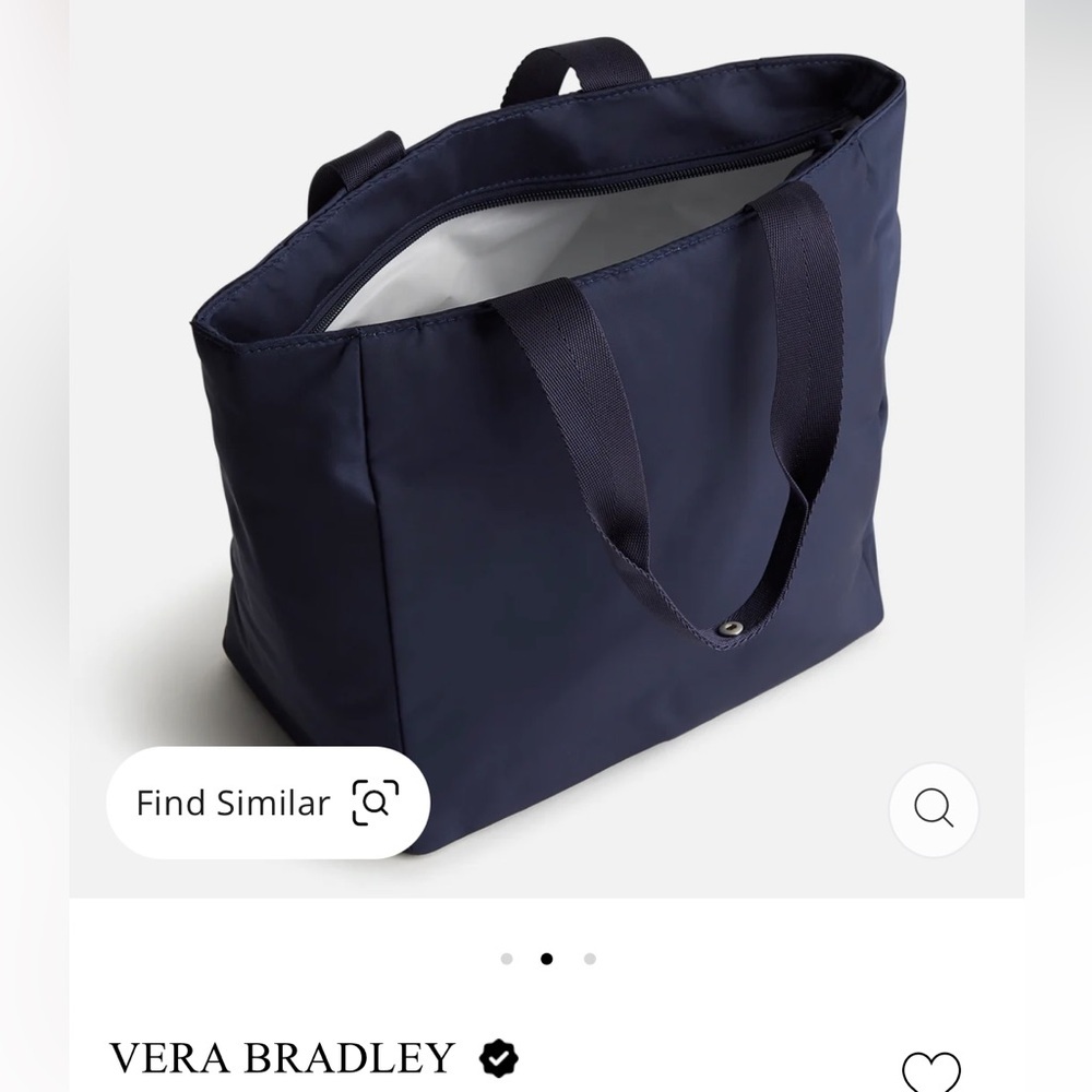 NWT: Vera Bradley: Nylon Navy Lunch insulated Tote Bag - Peacoat - Picture 4 of 11